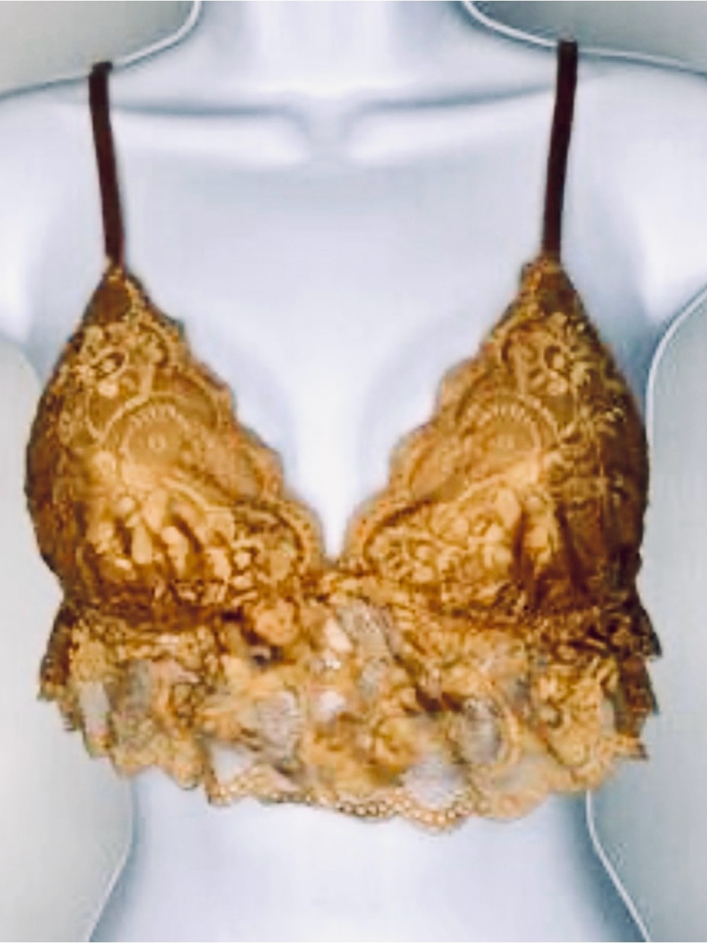 Golden Lace Triangle Bralette Size 32C